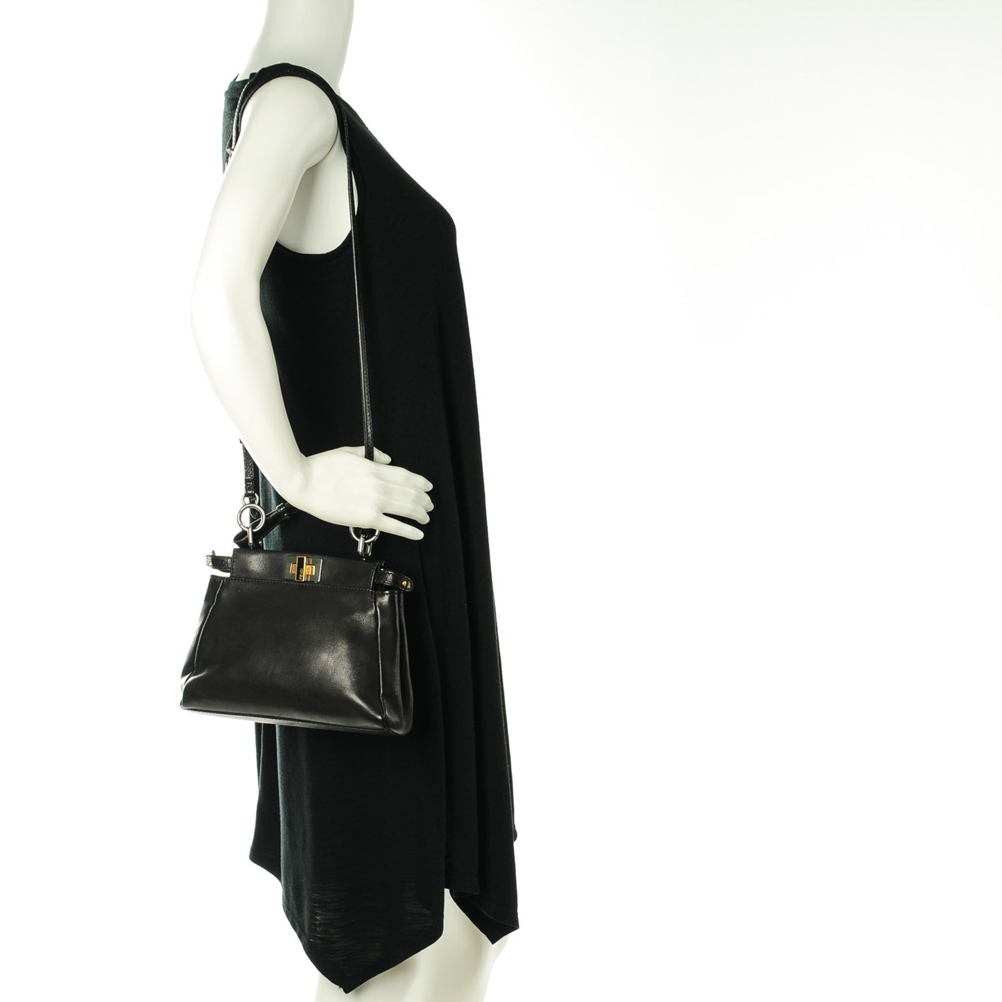 Vitello Saddle Mini Peekaboo Iconic Satchel Black