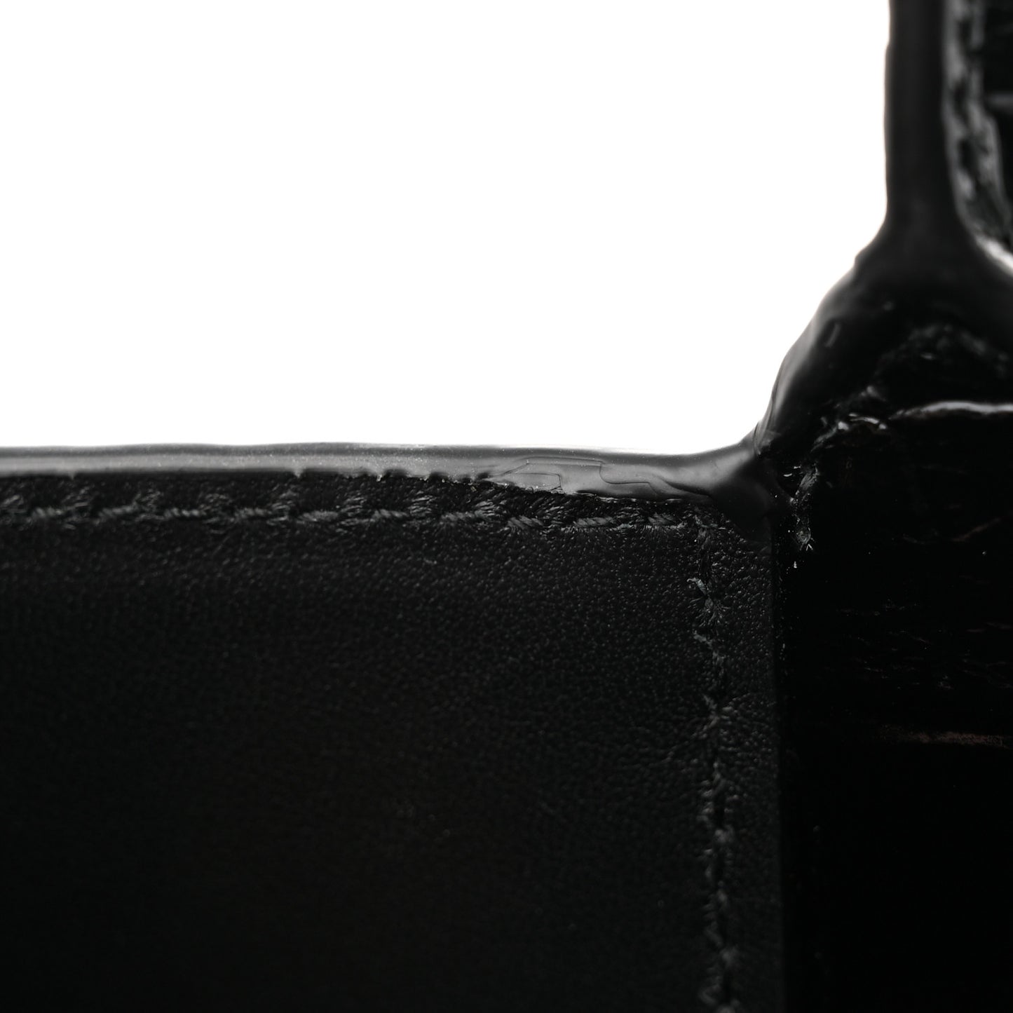 Crocodile Embossed Calfskin Small Frances Tote Black