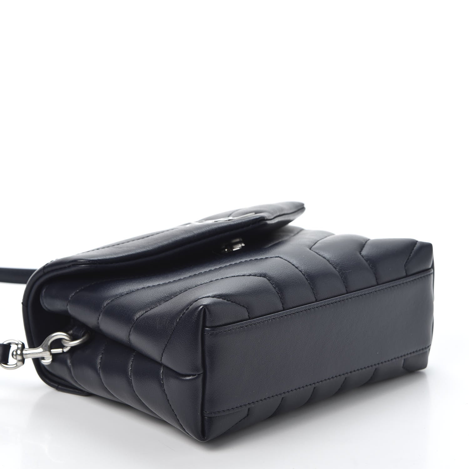 Saint Laurent Calfskin Y Quilted Monogram Toy Loulou Chain Satchel Medium Blue 3 of 10