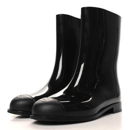 Chanel Rubber Rain Boots 40 Black 4 of 8
