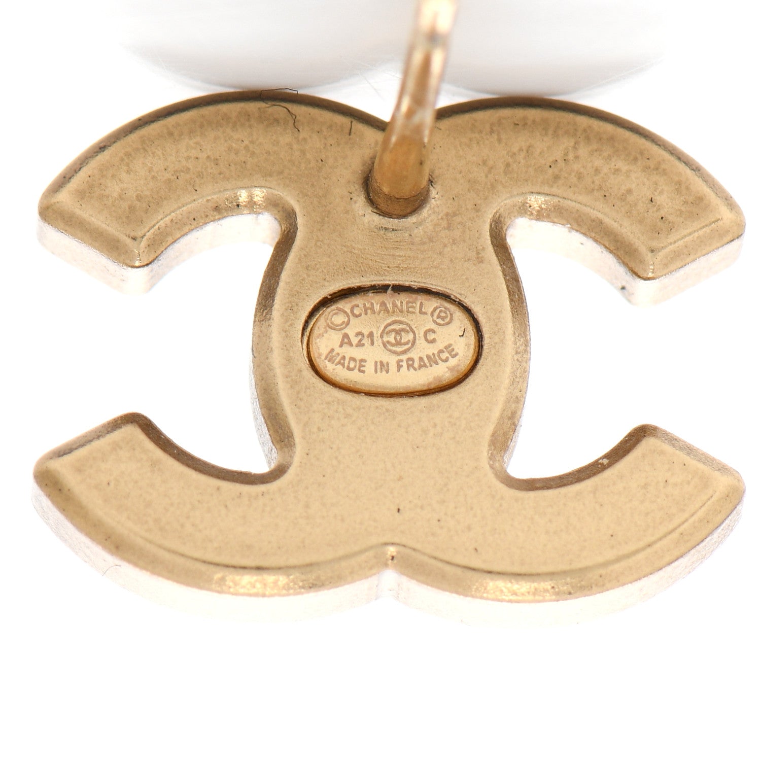 Chanel Matte Metal Crystal CC Earrings Gold 4 of 5