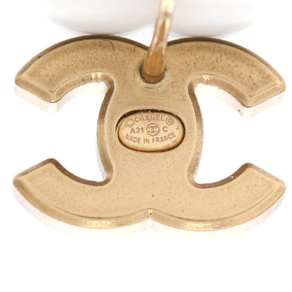 Chanel Matte Metal Crystal CC Earrings Gold 4 of 5