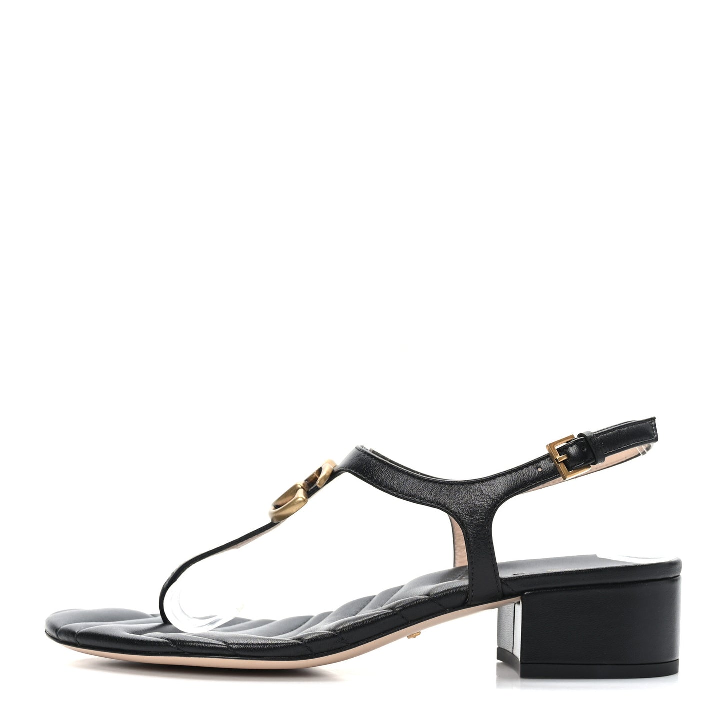 Nappa Matelasse Double G 35mm Thong Sandals 38 Black