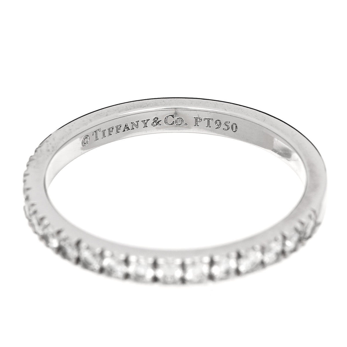 Platinum Diamond .25ctw 2mm Half Eternity Band Ring  52 6