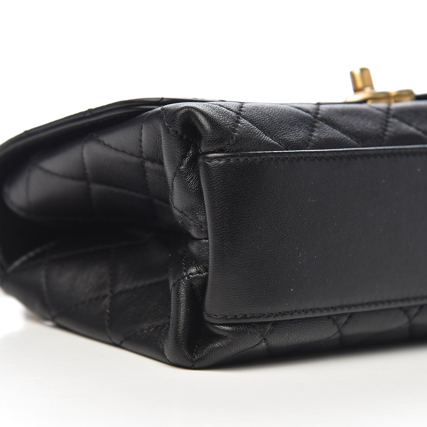 Lambskin Quilted La Parisienne Top Handle Flap Black