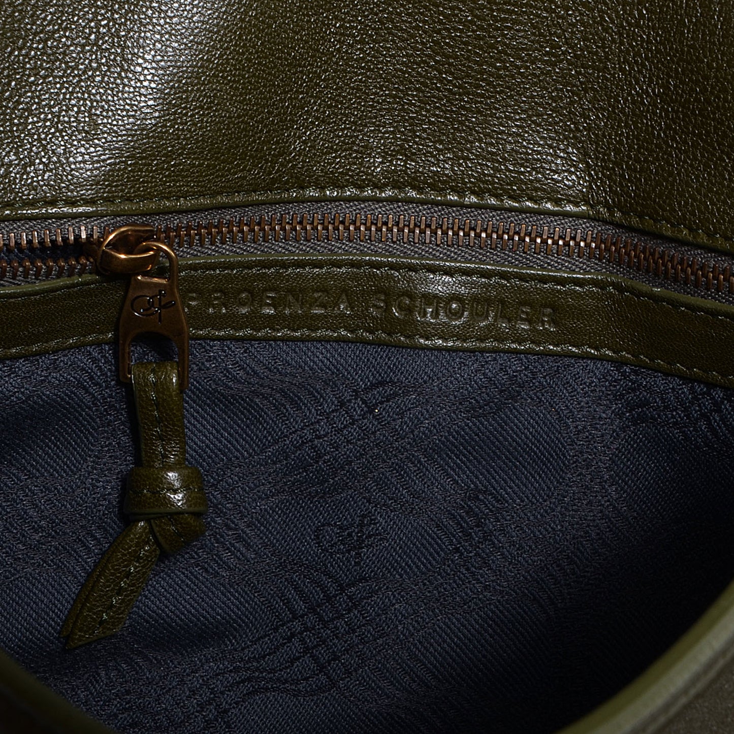 Leather PS1 Mini Messenger Bag Military