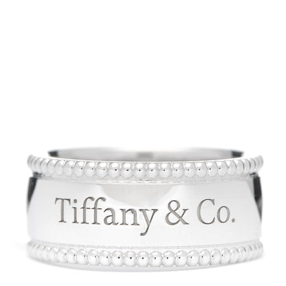 Tiffany Sterling Silver Milgrain Logo Band Ring 48 4.5 1 of 5