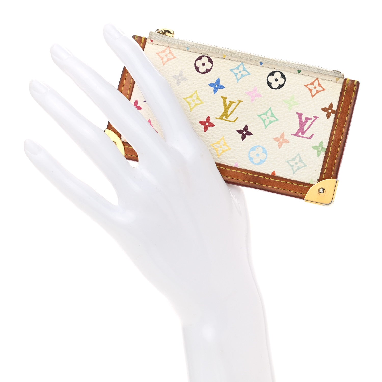 Louis Vuitton Monogram Multicolor Key Pouch White 2 of 10