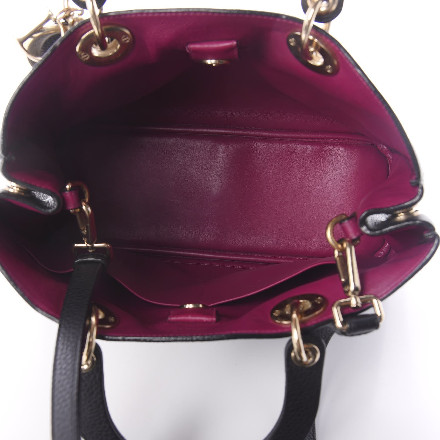 Christian Dior Bullcalf Medium Diorissimo Tote Black Rose Indien 5 of 10