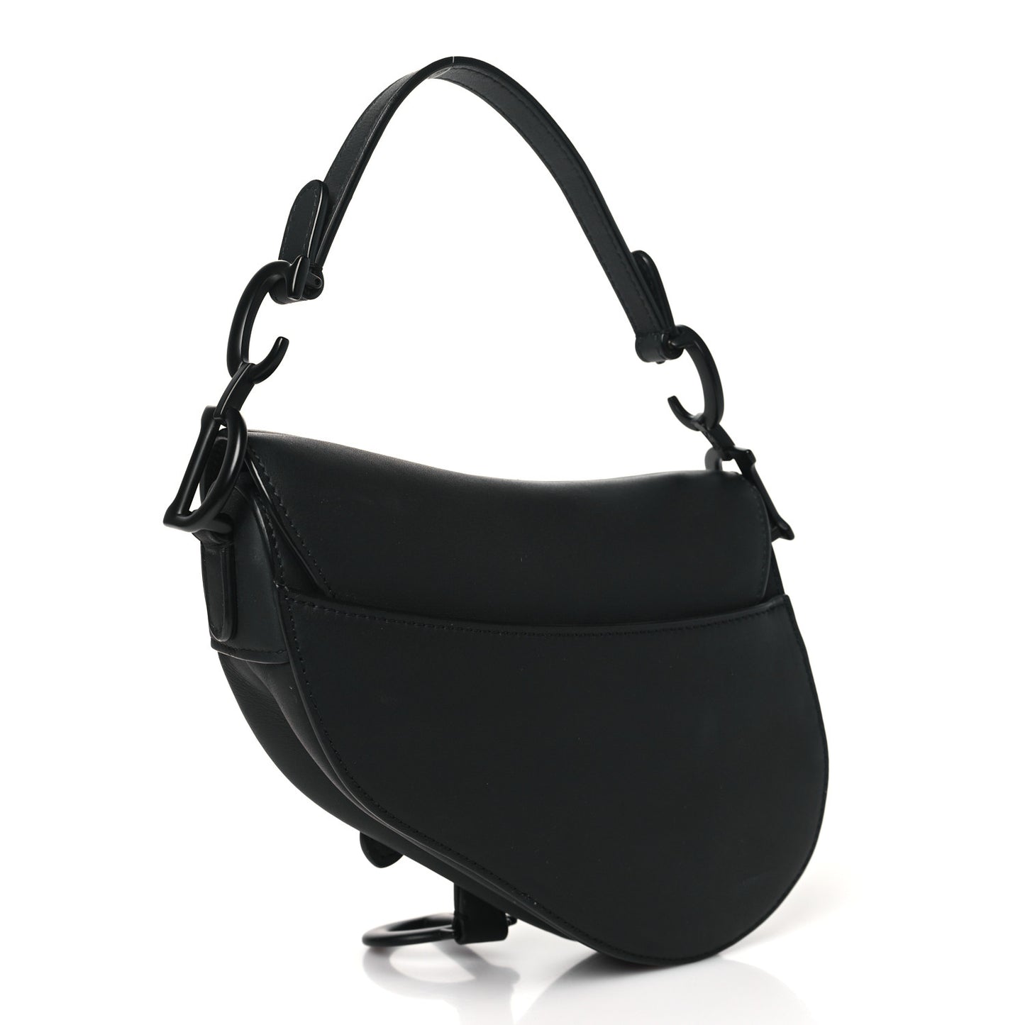 Ultra Matte Calfskin Mini Saddle Bag Black