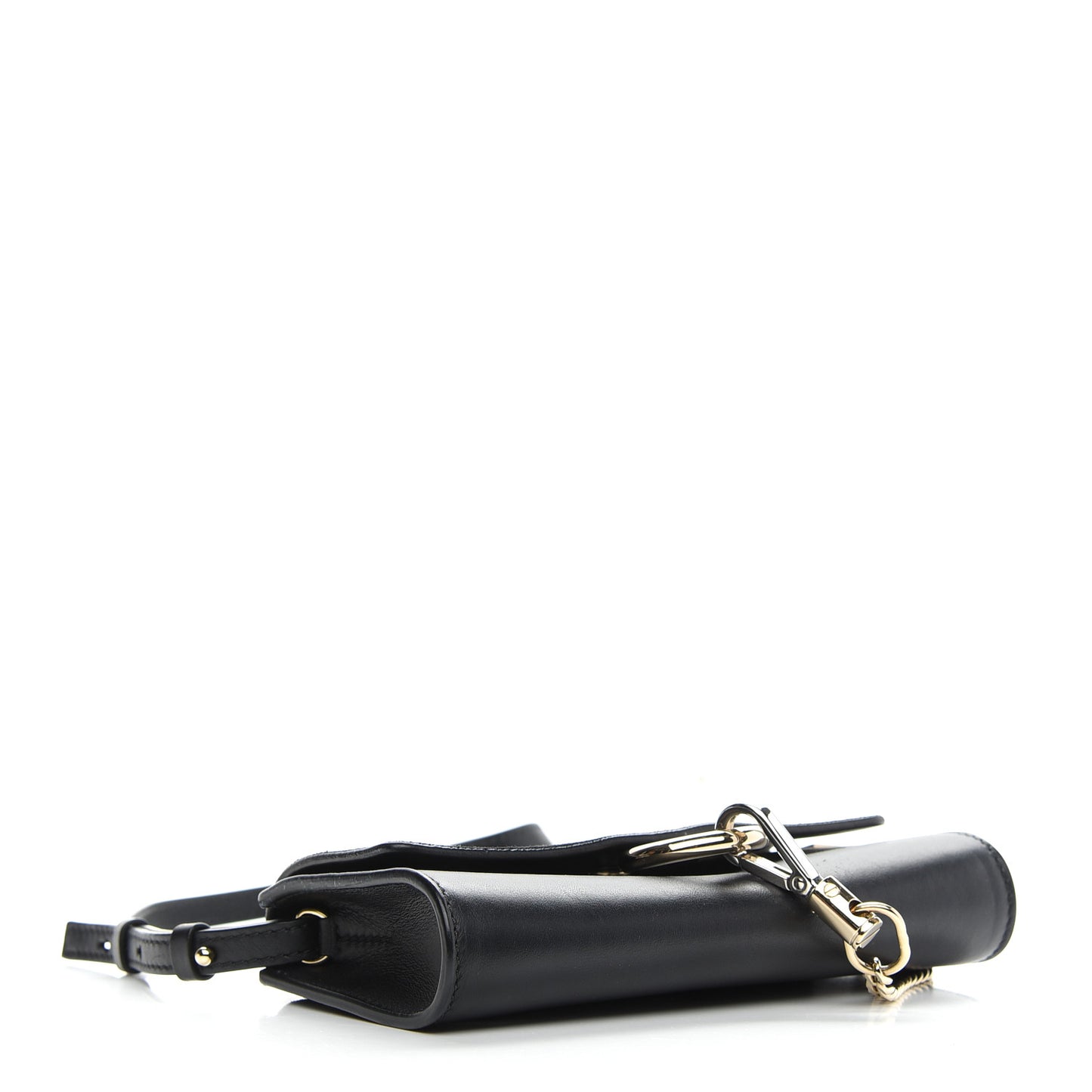 Suede Calfskin Mini Faye Shoulder Bag Black