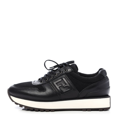 Fendi Calfskin Mesh FF Sneakers 38.5 Black 1 of 7
