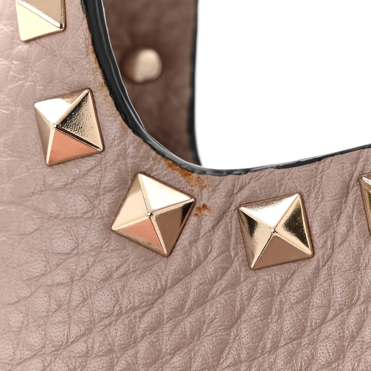 Valentino Garavani Pebbled Calfskin Small Rockstud Flip Lock Hobo Poudre 10 of 10