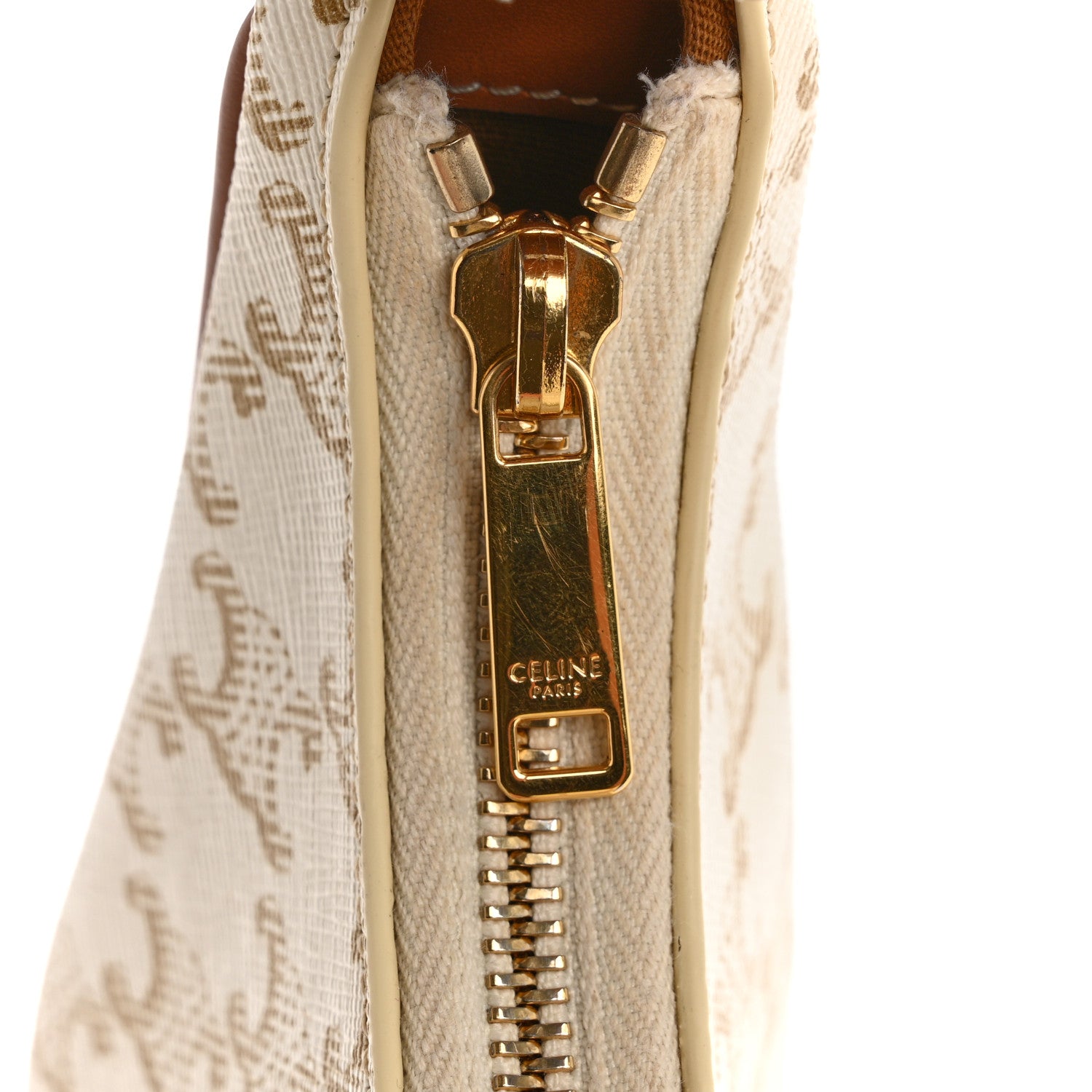 Celine Canvas Calfskin Ava Triomphe Shoulder Bag White 11 of 12