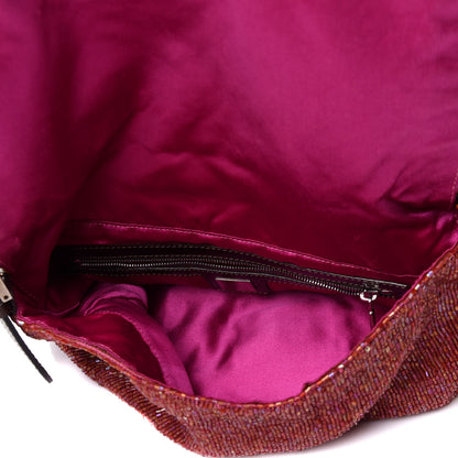 Fendi Beaded Baguette Red Pink 4 of 9