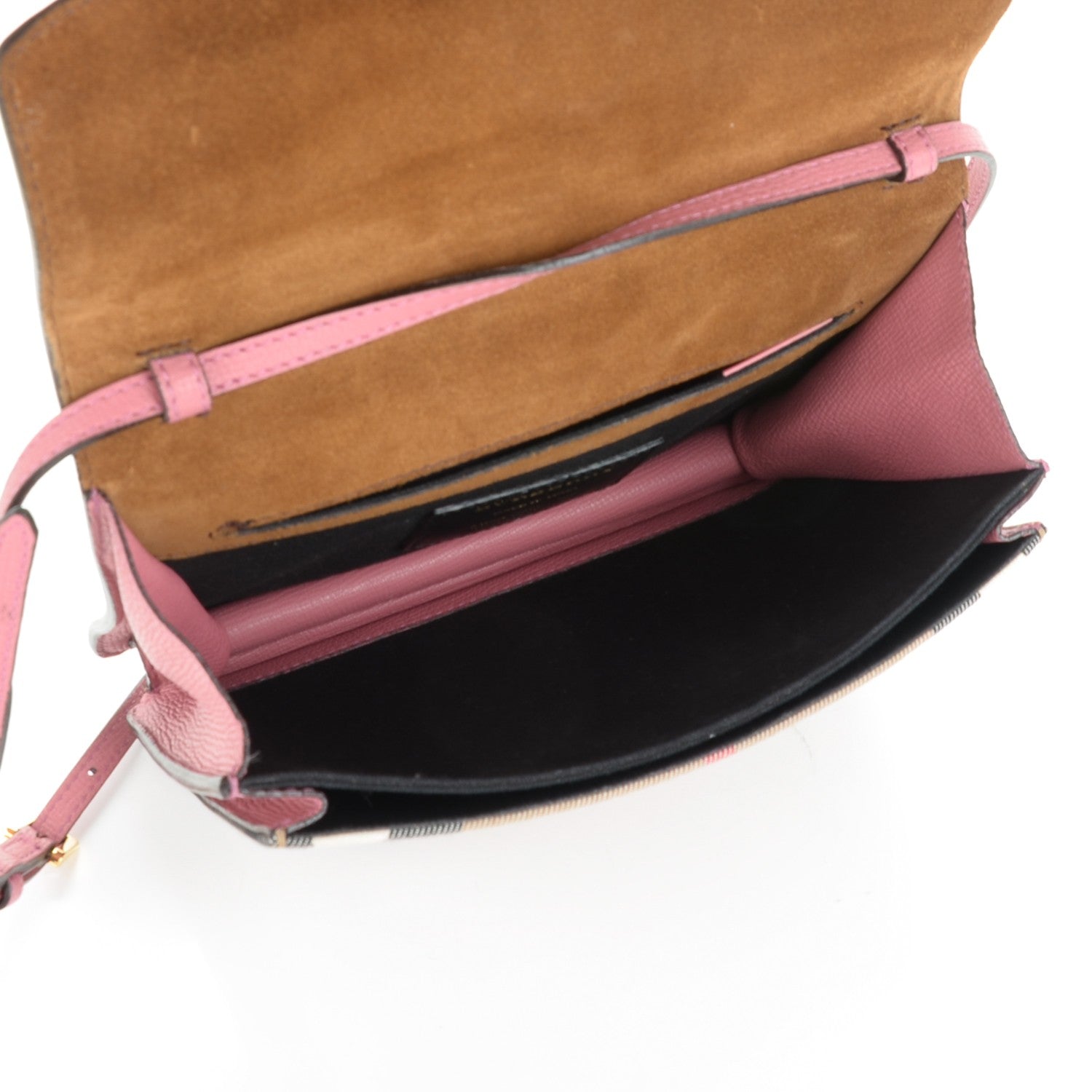 Burberry Derby Calfskin House Check Small Macken Crossbody Bag Mauve Pink 5 of 8