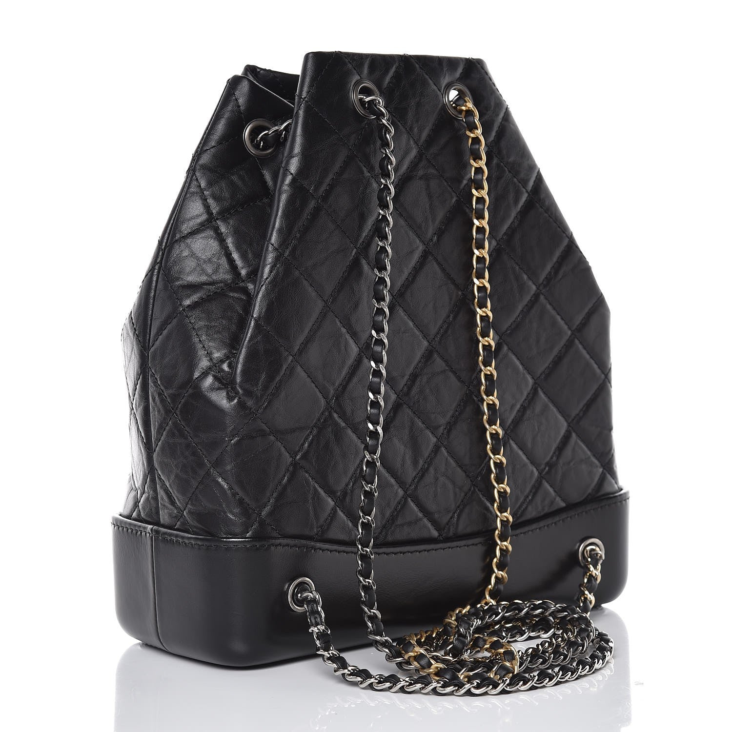 Chanel Aged Calfskin Quilted Gabrielle Backpack Black 3 of 8