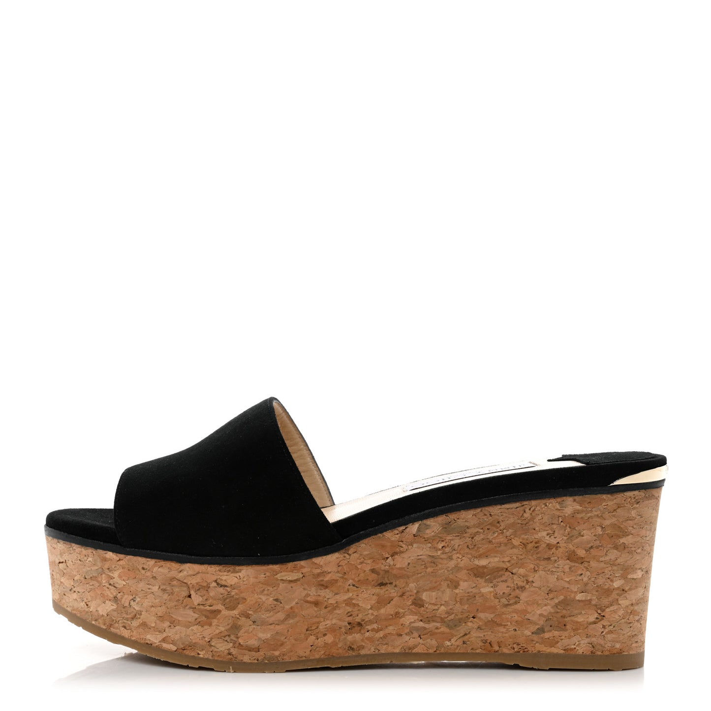 Suede Cork DeeDee Platform Wedge Slide Sandals 39 Black