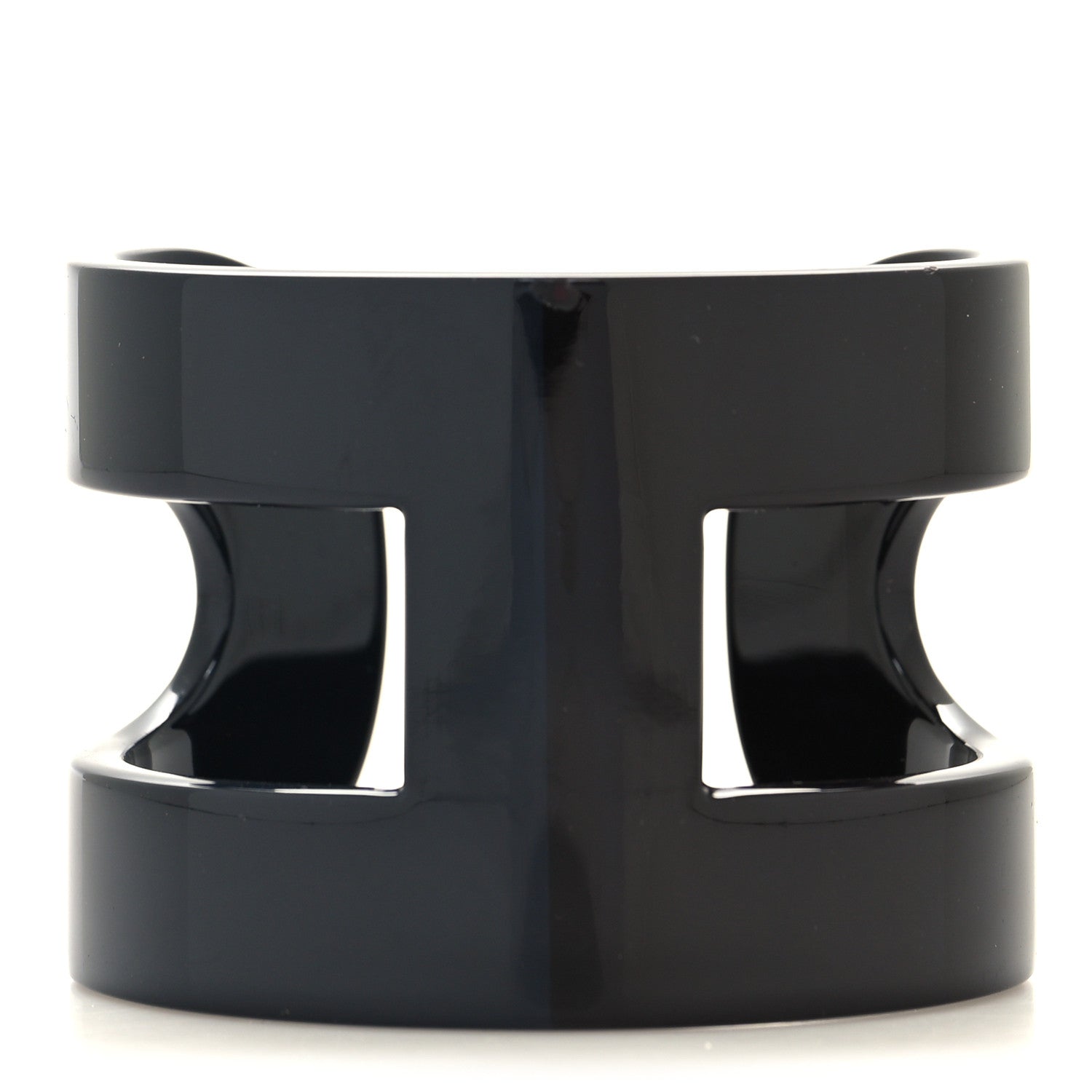 Hermes Lacquered Wood Ano Cuff PM Navy Bleu Dark Purple 1 of 5