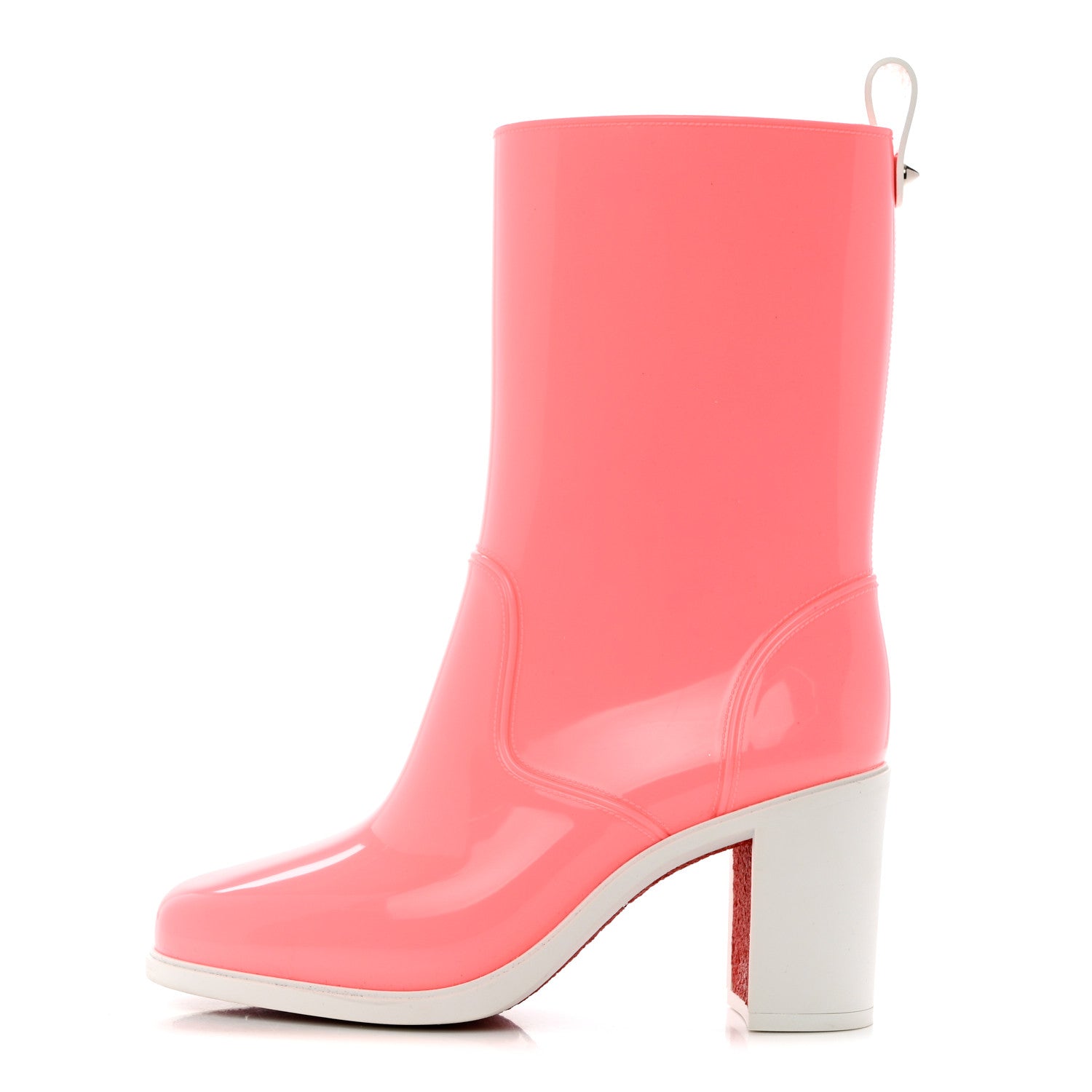 Christian Louboutin PVC Loubirain 70MM Rain Boots 37 Bubble Gum 1 of 8