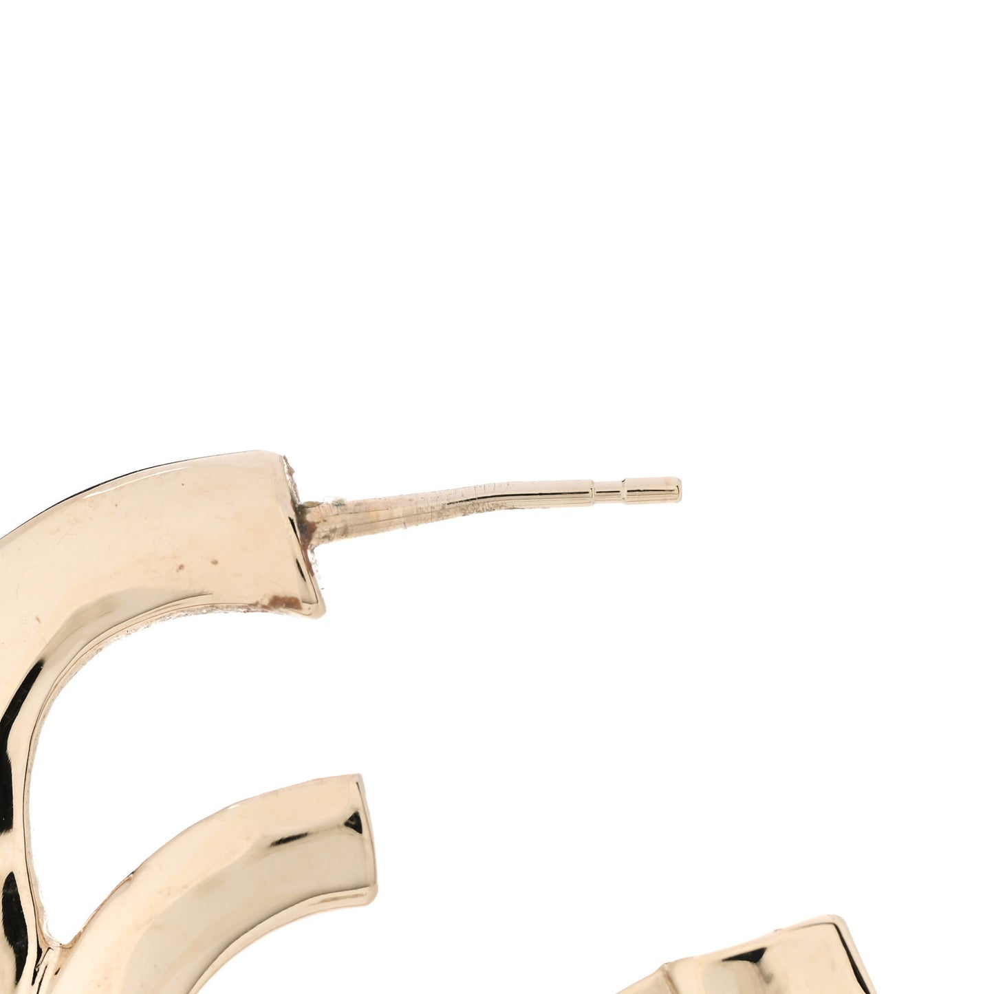 Metal CC Heart Coco In Love Hoop Earrings Gold
