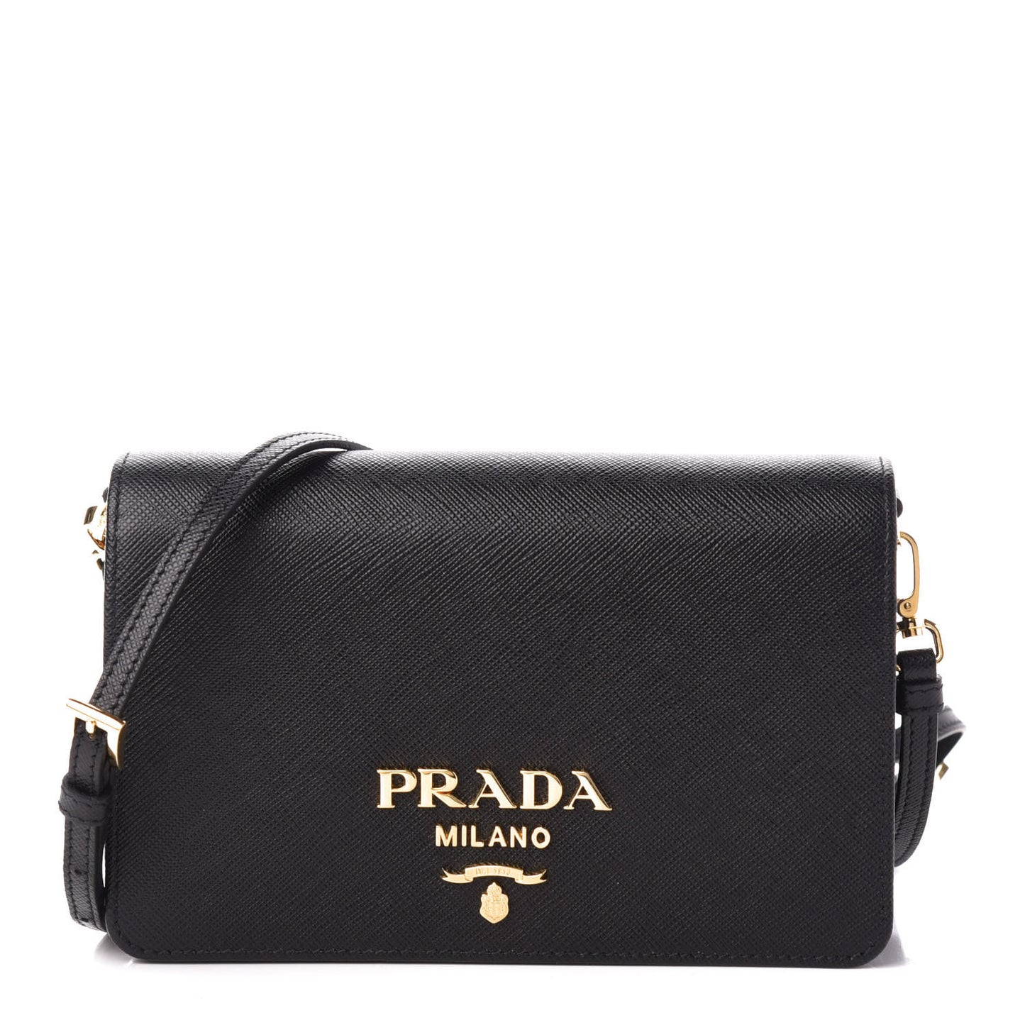 Saffiano Lux Crossbody Bag Black