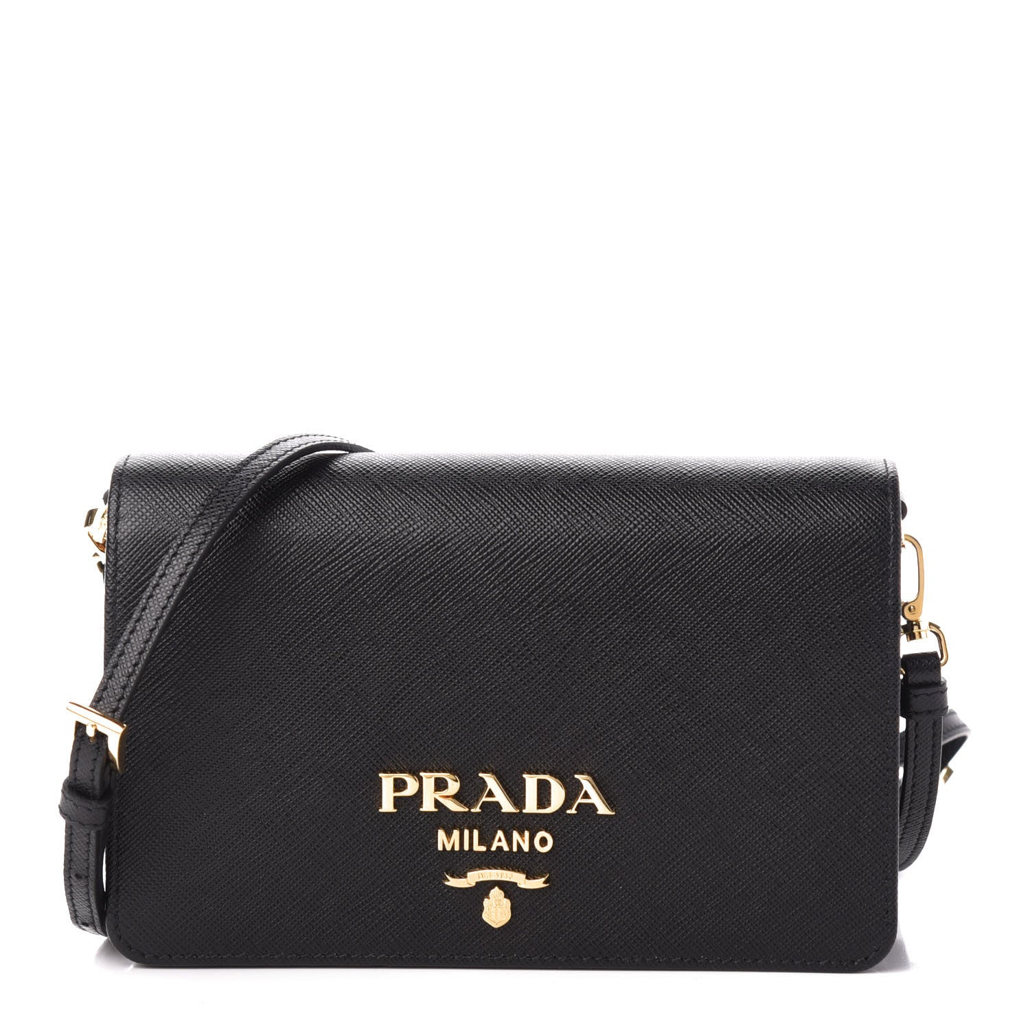 Prada Saffiano Lux Crossbody Bag Black 1 of 9