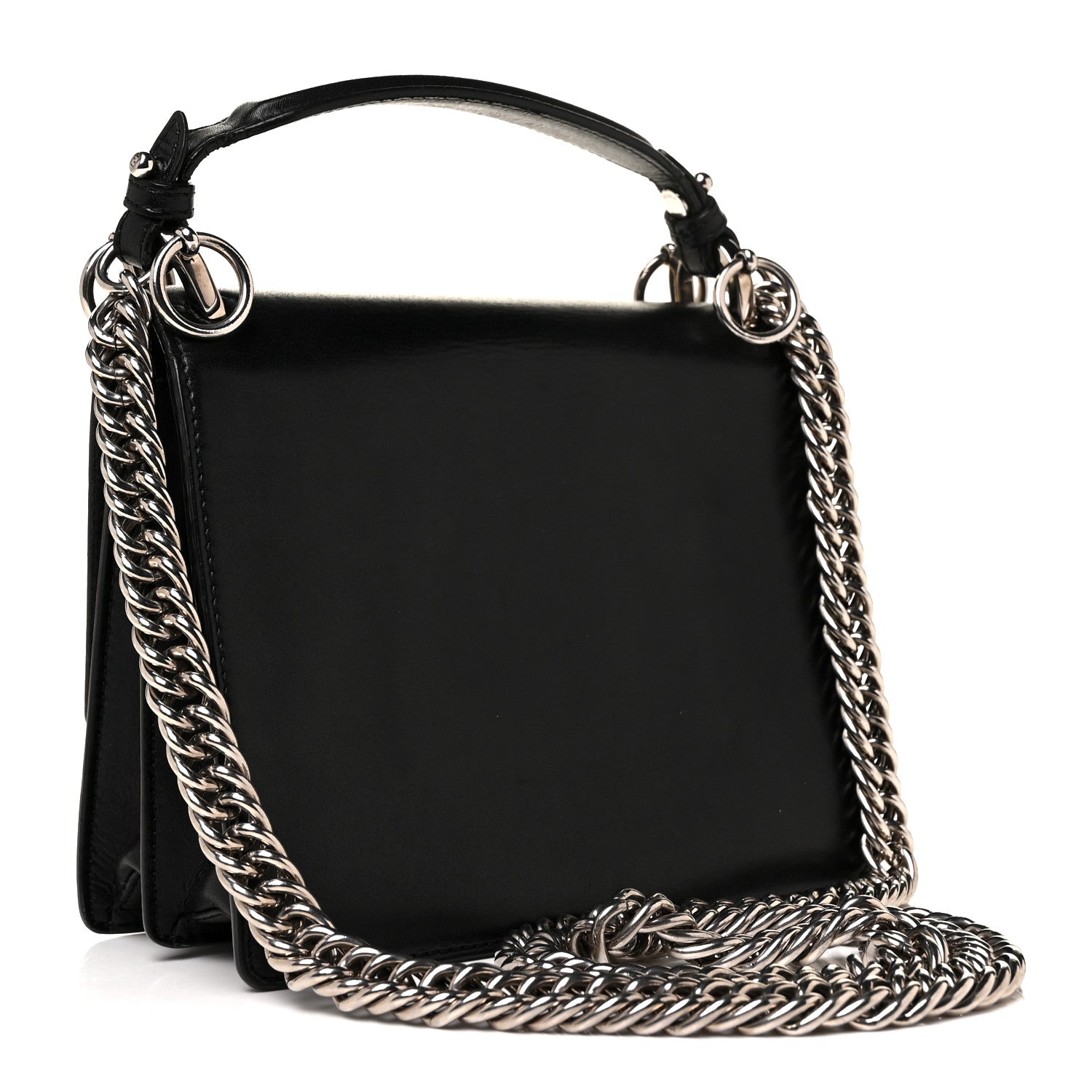 Fendi Vitello Liberty Studded Small Kan I Shoulder Bag Black Multicolor 3 of 9