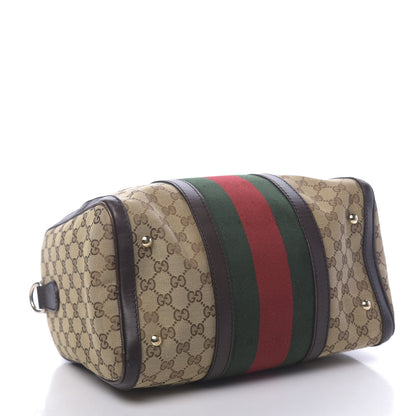 Gucci Monogram Vintage Web Medium Boston Dark Brown 4 of 13