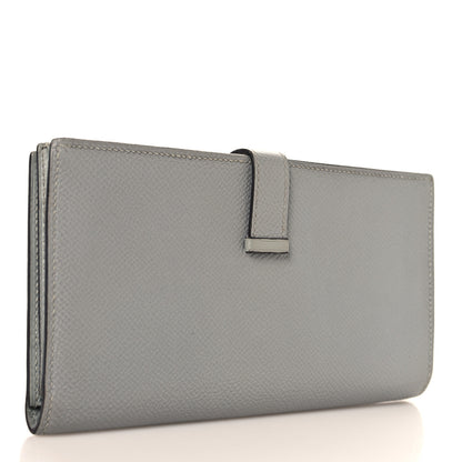 Hermes Epsom Bearn Gusset Wallet Bleu Lin 3 of 9