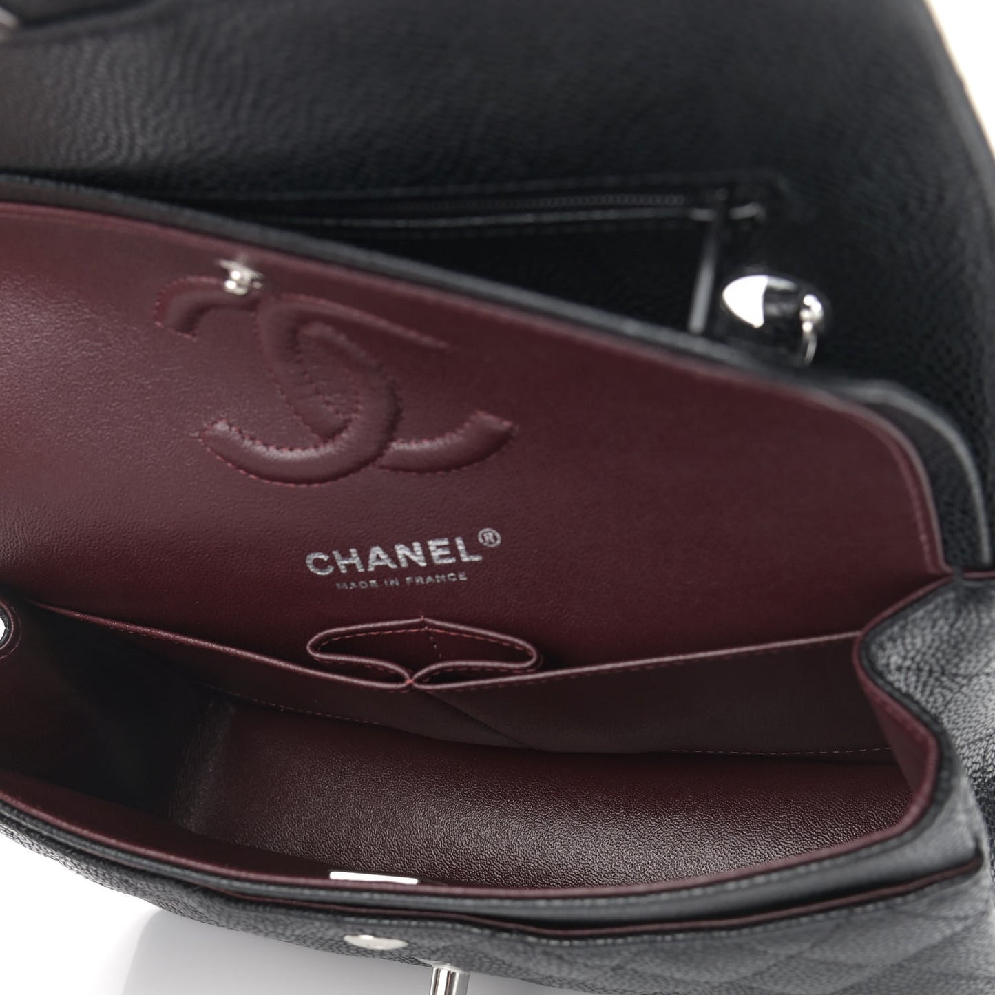 Caviar Quilted Small Double Flap Black