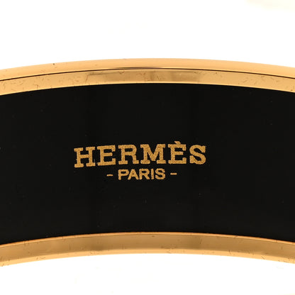 Hermes Enamel Printed Chevron Wide Bracelet 65 White 4 of 4