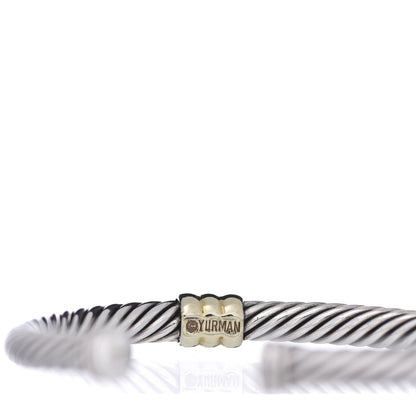 David Yurman Sterling Silver 14K Yellow Gold 5mm Double Station Cable Classics Bracelet 4 of 7