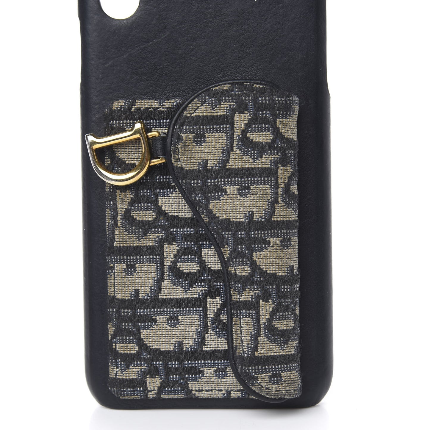 Oblique Calfskin Saddle iPhone XS Max Case Blue