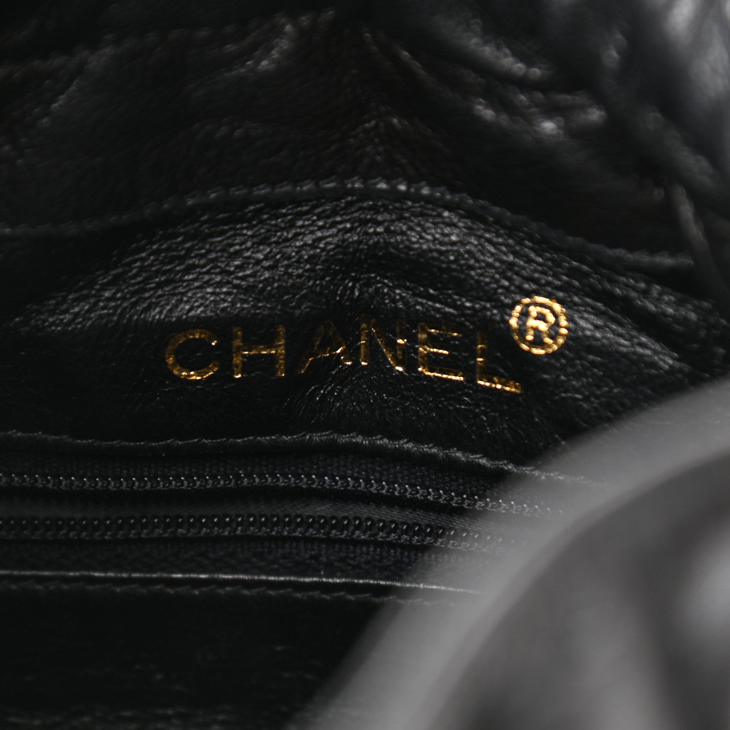 Chanel Lambskin Quilted Drawstring Shoulder Bag Black 6 of 12