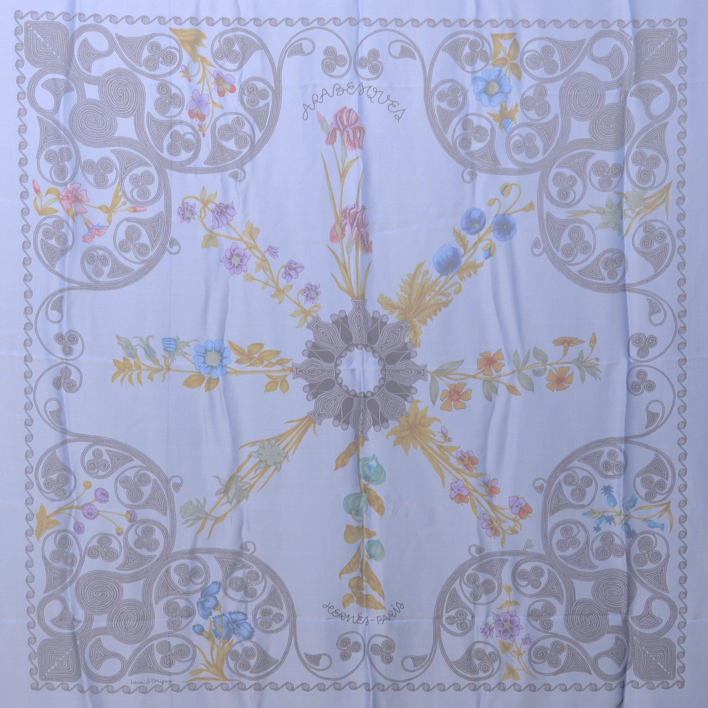 Silk Mousseline Arabesque Scarf 140