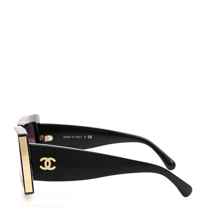 Chanel Acetate Rectangle Sunglasses 5435-A Black 3 of 8