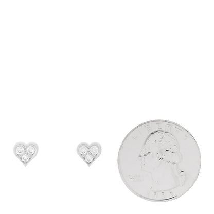 Tiffany Platinum Diamond Heart Stud Earrings 2 of 5