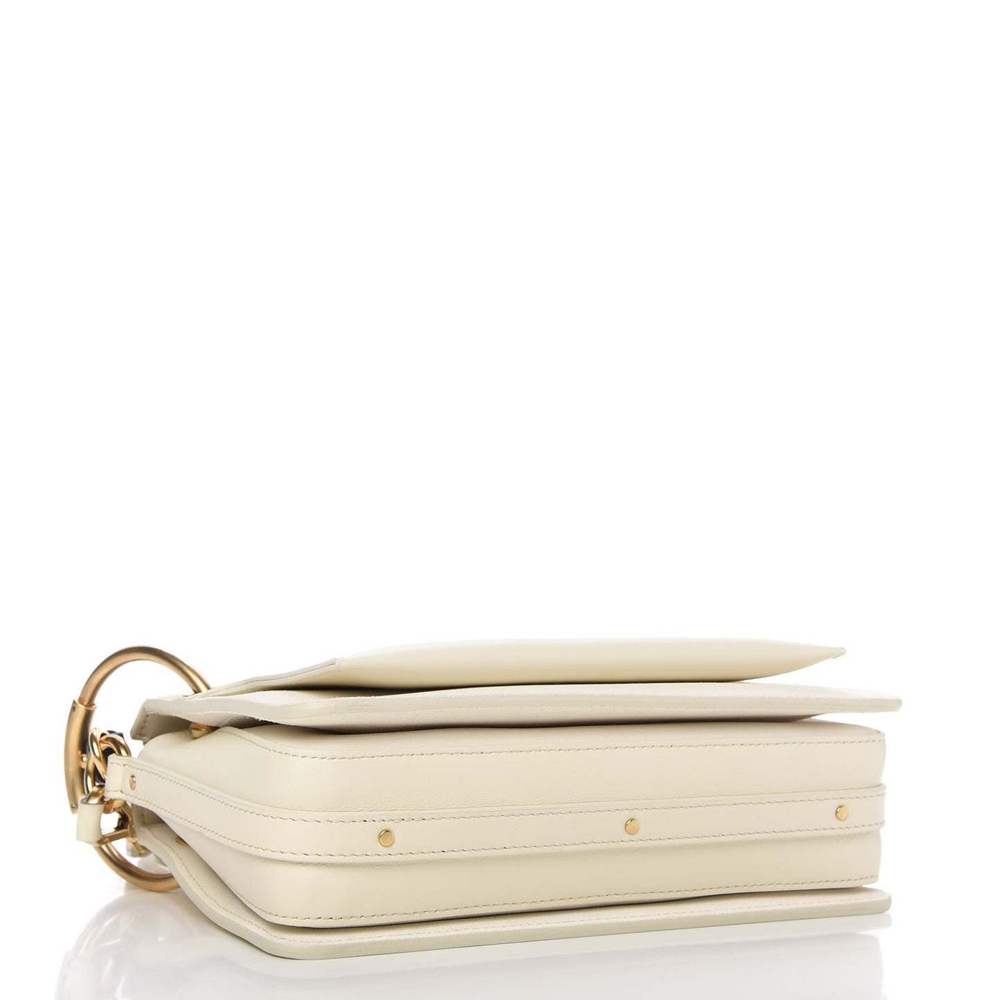 Calfskin Suede Small Roy Bag Natural White