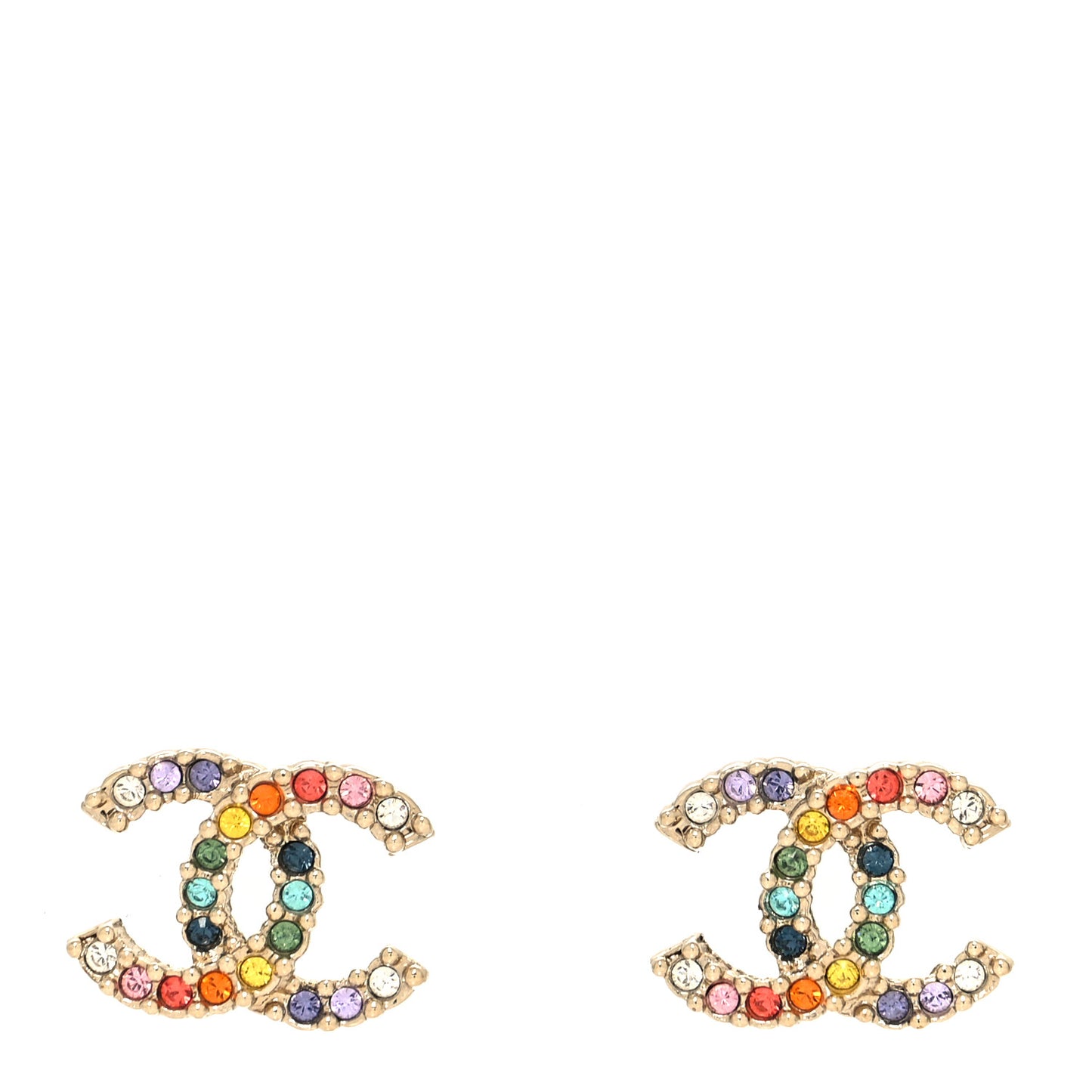 Crystal Over The Rainbow CC Earrings Gold Multicolor