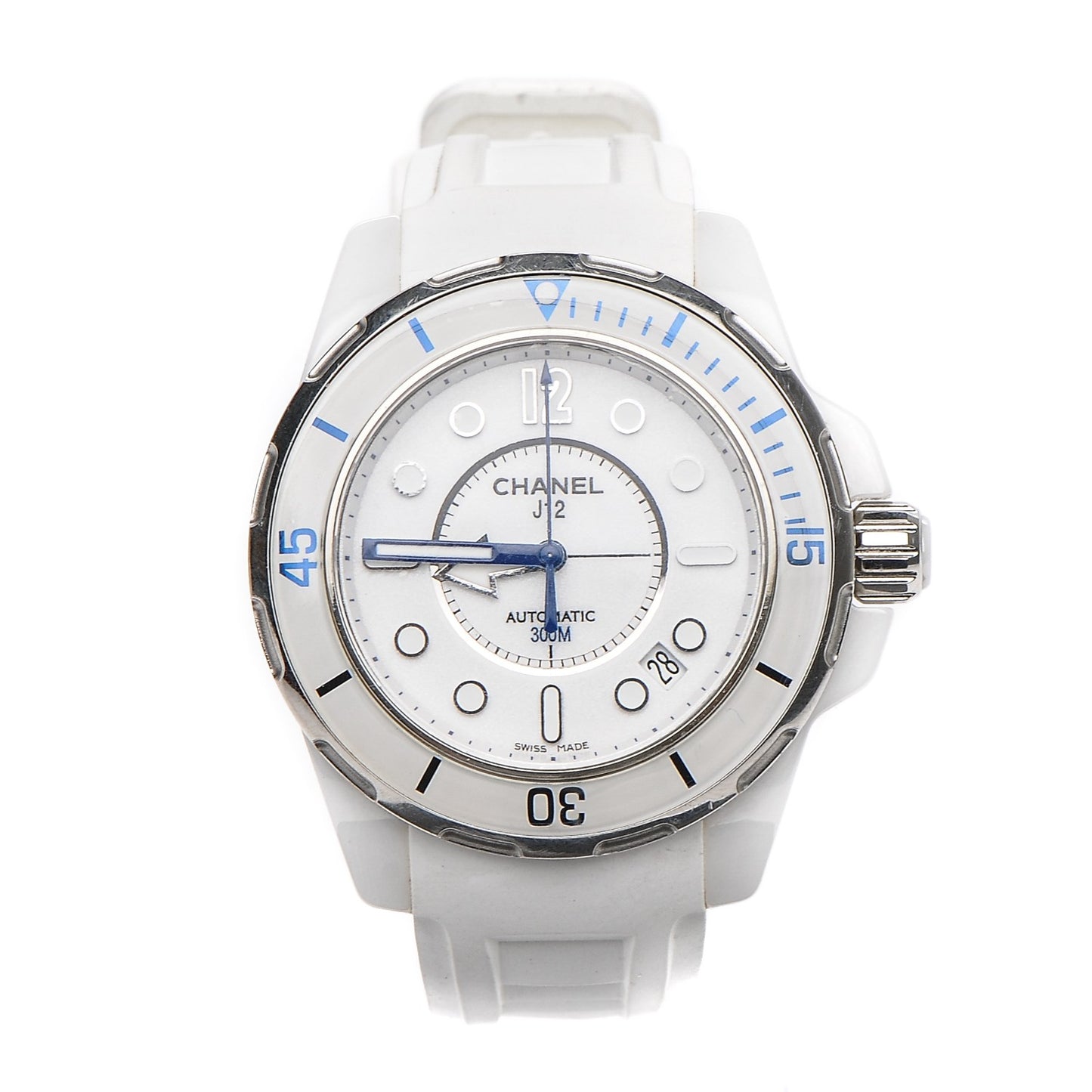 Stainless Steel Ceramic Rubber 38mm J12 Marine Automatic Watch White