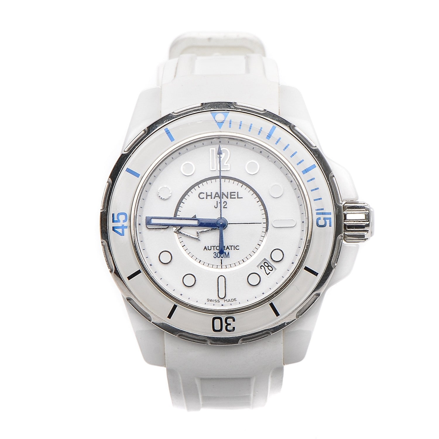 Chanel Stainless Steel Ceramic Rubber 38mm J12 Marine Automatic Watch White 1 of 5