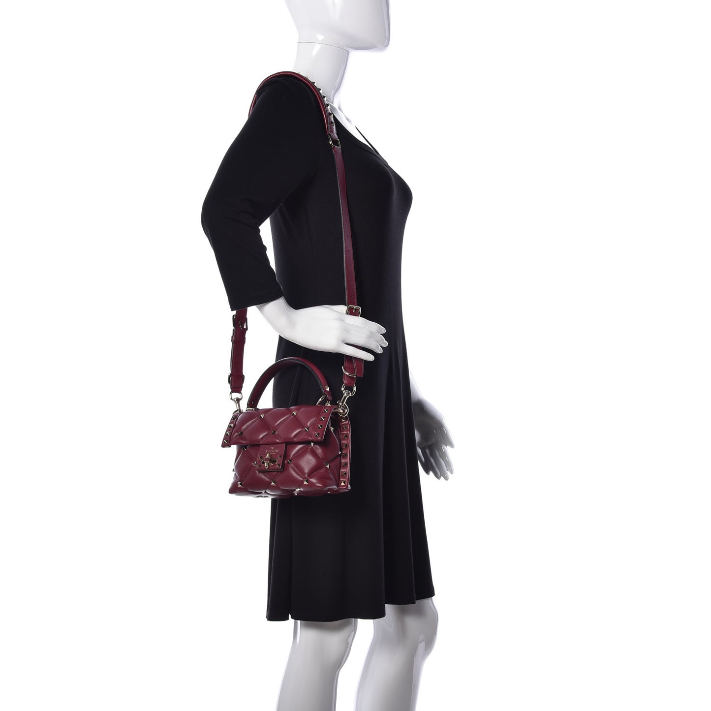 Nappa Mini Candystud Top Handle Bag Cerise