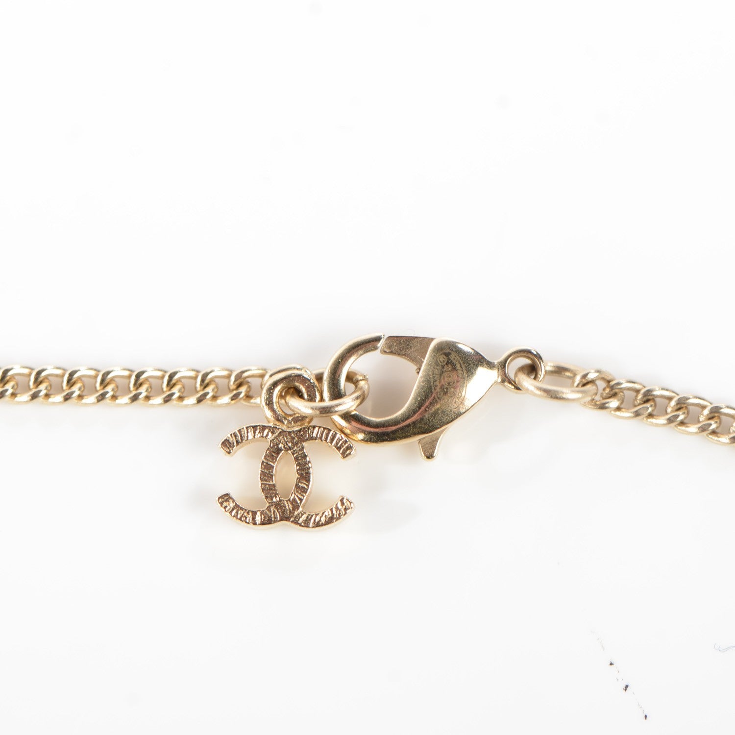 Chanel Crystal Baguette CC Necklace Light Gold 6 of 6