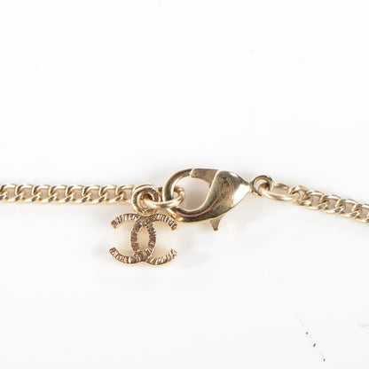 Chanel Crystal Baguette CC Necklace Light Gold 6 of 6