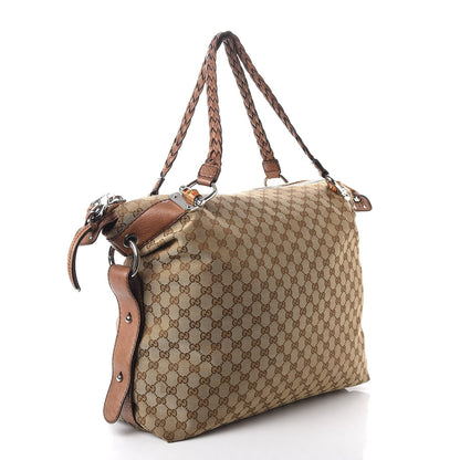 Gucci Monogram Large Bamboo Bar Tassel Shoulder Bag Brown 2 of 10