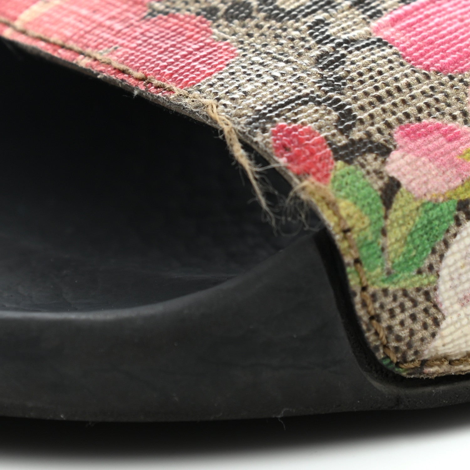 Gucci GG Supreme Monogram Blooms Slide Sandals 35 Beige Multicolor 9 of 10