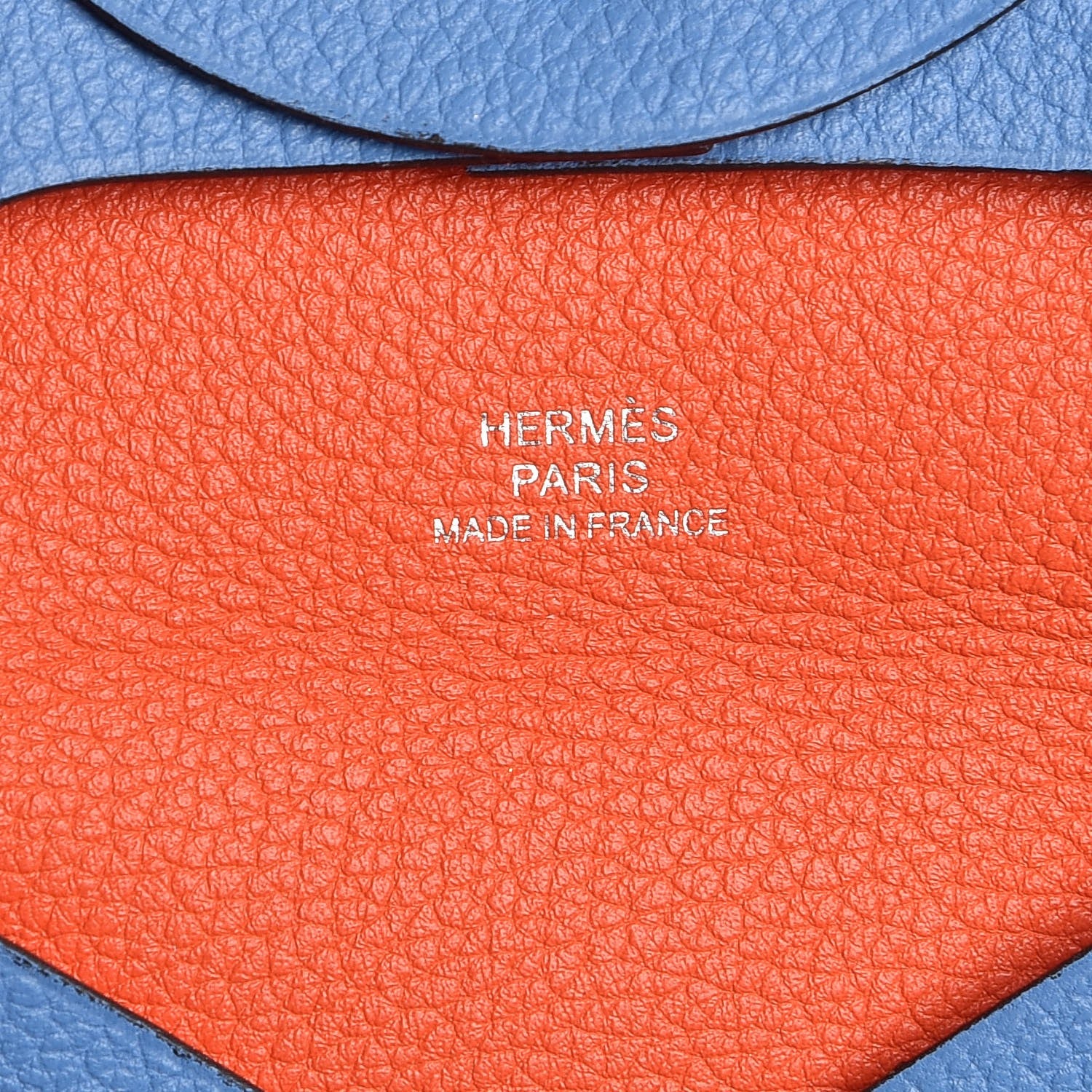 Hermes Evercolor Verso Bastia Coin Purse Bleu Paradis Orange Poppy 5 of 9