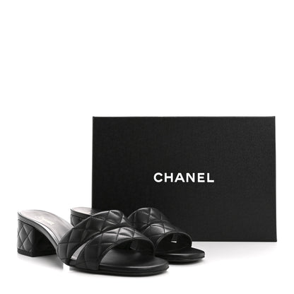 Chanel Lambskin Quilted Mules 40 Black 10 of 10