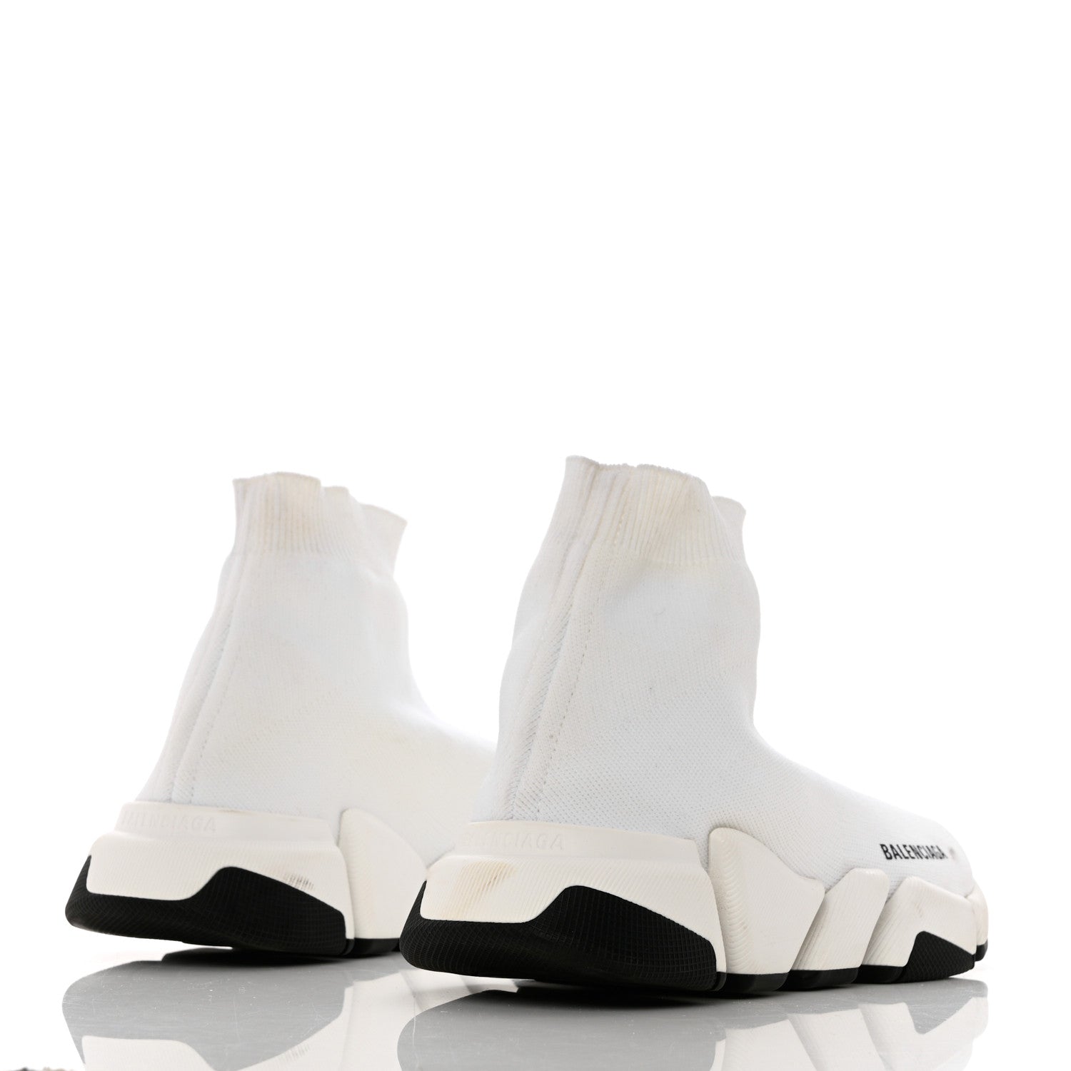 Balenciaga Technical 3D Recycled Knit Bi-Color Sole Womens Speed 2.0 Sneakers 39 White Black 4 of 11